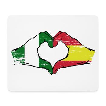 Nigeria Espagne drapeau mains forme de coeur utilisé - Tapis de souris (format paysage) - blanc - Devant