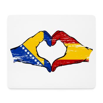 Bosnia Spain flag hands heart shape used - Mouse Pad (horizontal) - white - Front