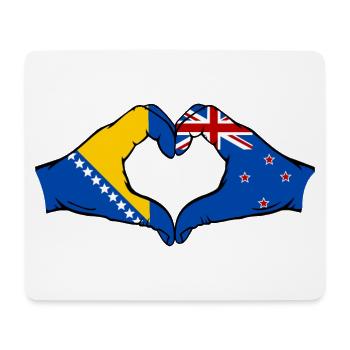 Bosnie Nouvelle-Zélande drapeau mains forme coeur - Tapis de souris (format paysage) - blanc - Devant