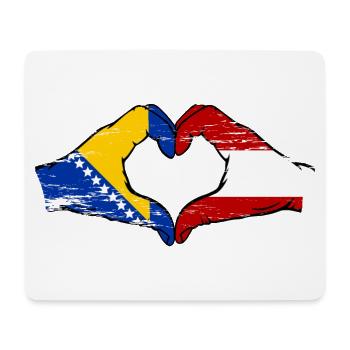 Bosnia Austria flag hands heart shape used - Mouse Pad (horizontal) - white - Front