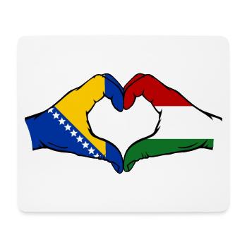 Bosnie Hongrie Drapeau Mains Coeur Forme - Tapis de souris (format paysage) - blanc - Devant