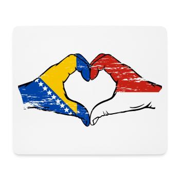 Bosnie Indonésie Drapeau Mains Coeur Forme Utilisé - Tapis de souris (format paysage) - blanc - Devant