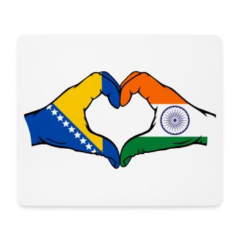 Bosnie Inde Drapeau Mains Coeur Forme - Tapis de souris (format paysage) - blanc - Devant