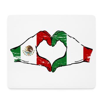 Mexique Italie drapeau mains coeur utilisé - Tapis de souris (format paysage) - blanc - Devant