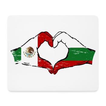 Mexiko Bulgarien Flagge Hände Herzform used - Mousepad (Querformat) - Weiß - Vorne