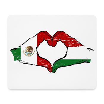 Mexique Hongrie drapeau mains forme de coeur utilisé - Tapis de souris (format paysage) - blanc - Devant