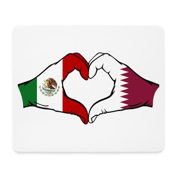Mexiko Katar Flagge Hände Herzform - Mousepad (Querformat) - Weiß - Vorne