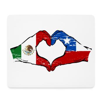 Mexique Chili Drapeau Mains Coeur Forme Utilisé - Tapis de souris (format paysage) - blanc - Devant