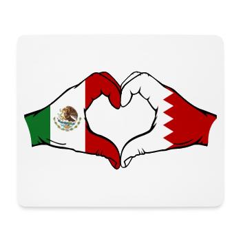 Mexico Bahrain Flag Hands Heart Shape Used - Mouse Pad (horizontal) - white - Front