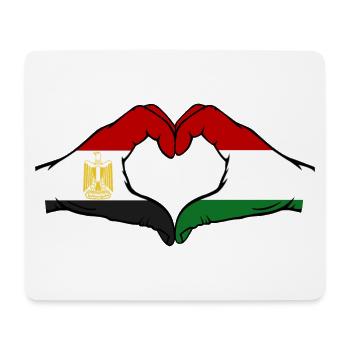 Ägypten Ungarn Flagge Hände Herzform - Mousepad (Querformat) - Weiß - Vorne