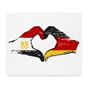 Égypte Allemagne Drapeau Mains Coeur Forme Utilisé - Tapis de souris (format paysage) - blanc - Devant