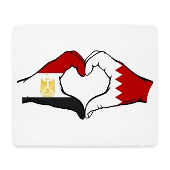 Egypt Bahrain Flag Hands Heart Shape - Mouse Pad (horizontal) - white - Front