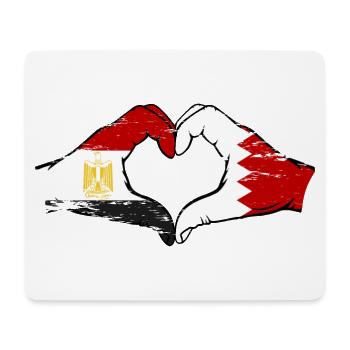 Egypt Bahrain Flag Hands Heart Shape Used - Mouse Pad (horizontal) - white - Front