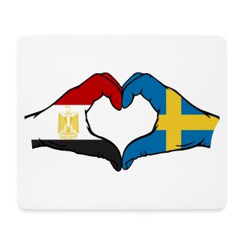 Egypt Sweden Flag Hands Heart Shape - Mouse Pad (horizontal) - white - Front