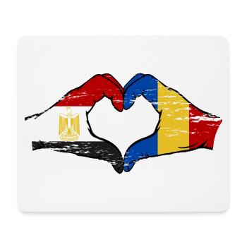 Égypte Roumanie drapeau mains forme de coeur utilisé - Tapis de souris (format paysage) - blanc - Devant