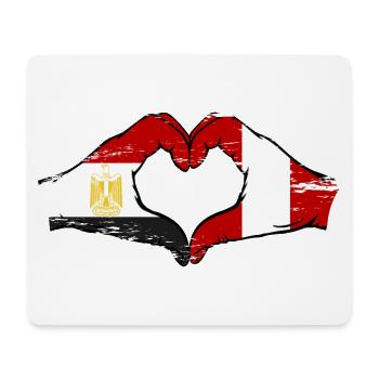 Egypt Peru Flag Hands Heart Shape Used - Mouse Pad (horizontal) - white - Front