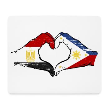 Égypte Philippines drapeau mains forme de coeur utilisé - Tapis de souris (format paysage) - blanc - Devant