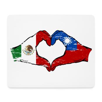 Mexique Taiwan drapeau mains forme de coeur utilisé - Tapis de souris (format paysage) - blanc - Devant