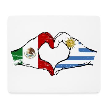 Mexiko Uruguay Flagge Hände Herzform used - Mousepad (Querformat) - Weiß - Vorne
