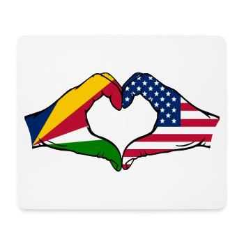 Seychelles USA Drapeau Mains Coeur Forme - Tapis de souris (format paysage) - blanc - Devant