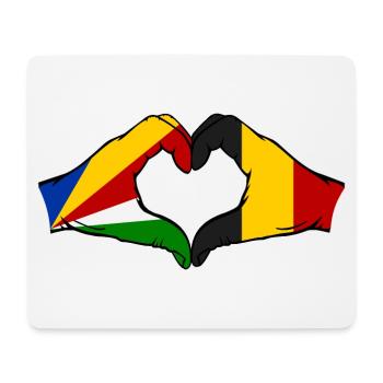 Seychelles Belgique Drapeau Mains Coeur Forme - Tapis de souris (format paysage) - blanc - Devant