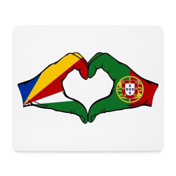 Seychelles Portugal Drapeau Mains Coeur Forme - Tapis de souris (format paysage) - blanc - Devant
