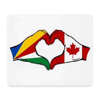 Seychelles Canada Drapeau Mains Coeur Forme - Tapis de souris (format paysage) - blanc - Devant
