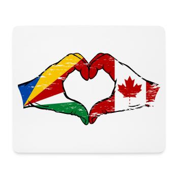 Seychelles Canada drapeau mains forme de coeur utilisé - Tapis de souris (format paysage) - blanc - Devant