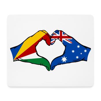 Seychelles Australie Drapeau Mains Coeur Forme - Tapis de souris (format paysage) - blanc - Devant