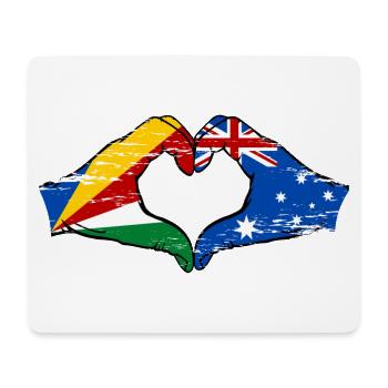 Seychelles Australie drapeau mains forme de coeur utilisé - Tapis de souris (format paysage) - blanc - Devant