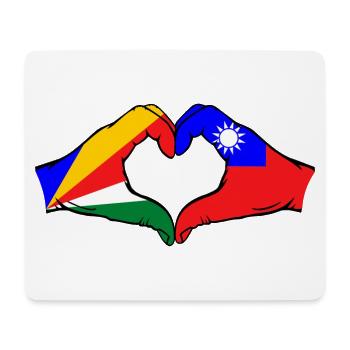 Seychellen Taiwan Flagge Hände Herzform - Mousepad (Querformat) - Weiß - Vorne
