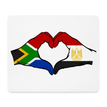 South Africa Egypt Flag Hands Heart Shape - Mouse Pad (horizontal) - white - Front
