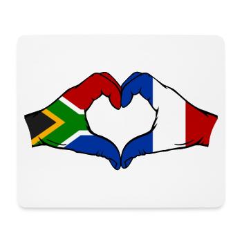 Afrique du Sud France Drapeau Mains Coeur Forme - Tapis de souris (format paysage) - blanc - Devant
