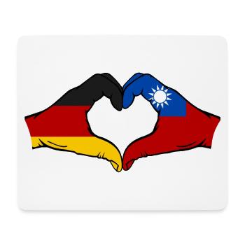 Allemagne Taiwan drapeau mains forme coeur - Tapis de souris (format paysage) - blanc - Devant