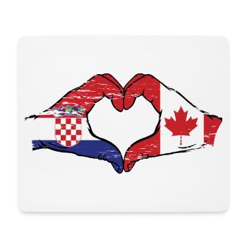 Croatia Canada Flag Hands Heart Shape Used - Mouse Pad (horizontal) - white - Front