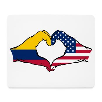 Colombie États-Unis Drapeau Mains Coeur Forme - Tapis de souris (format paysage) - blanc - Devant