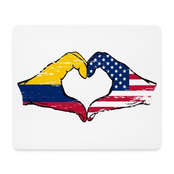 Colombia USA flag hands heart shape used - Mouse Pad (horizontal) - white - Front