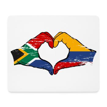 Südafrika Kolumbien Flagge Hände Herzform used - Mousepad (Querformat) - Weiß - Vorne