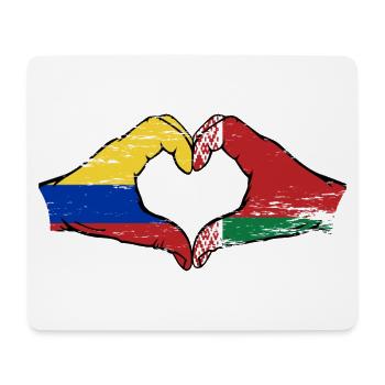 Kolumbien Belarus Flagge Hände Herzform used - Mousepad (Querformat) - Weiß - Vorne