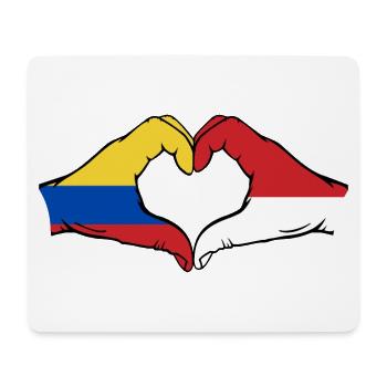 Colombie Indonésie Drapeau Mains Coeur Forme - Tapis de souris (format paysage) - blanc - Devant