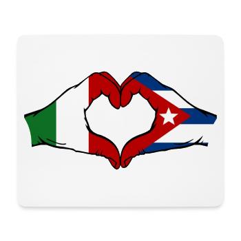 Italien Kuba Flagge Hände Herzform - Mousepad (Querformat) - Weiß - Vorne