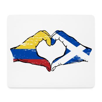 Colombia Scotland flag hands heart shape used - Mouse Pad (horizontal) - white - Front