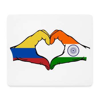 Colombia India Flag Hands Heart Shape - Mouse Pad (horizontal) - white - Front