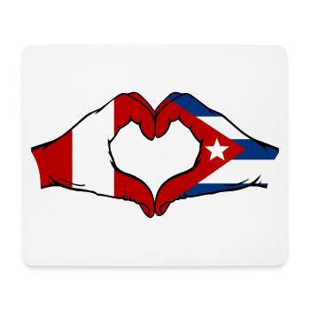 Peru Kuba Flagge Hände Herzform - Mousepad (Querformat) - Weiß - Vorne