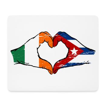 Irland Kuba Flagge Hände Herzform used - Mousepad (Querformat) - Weiß - Vorne