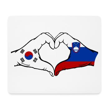 Südkorea Slowenien Flagge Hände Herzform - Mousepad (Querformat) - Weiß - Vorne
