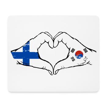 Finlande Corée du Sud drapeau mains forme de coeur utilisé - Tapis de souris (format paysage) - blanc - Devant