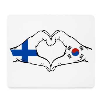 Finlande Corée du Sud Drapeau Mains Coeur Forme - Tapis de souris (format paysage) - blanc - Devant