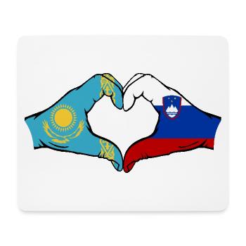 Kasachstan Slowenien Flagge Hände Herzform - Mousepad (Querformat) - Weiß - Vorne