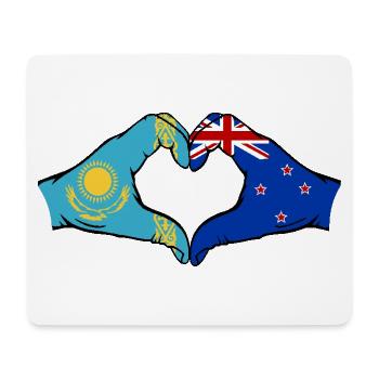 Kasachstan Neuseeland Flagge Hände Herzform - Mousepad (Querformat) - Weiß - Vorne